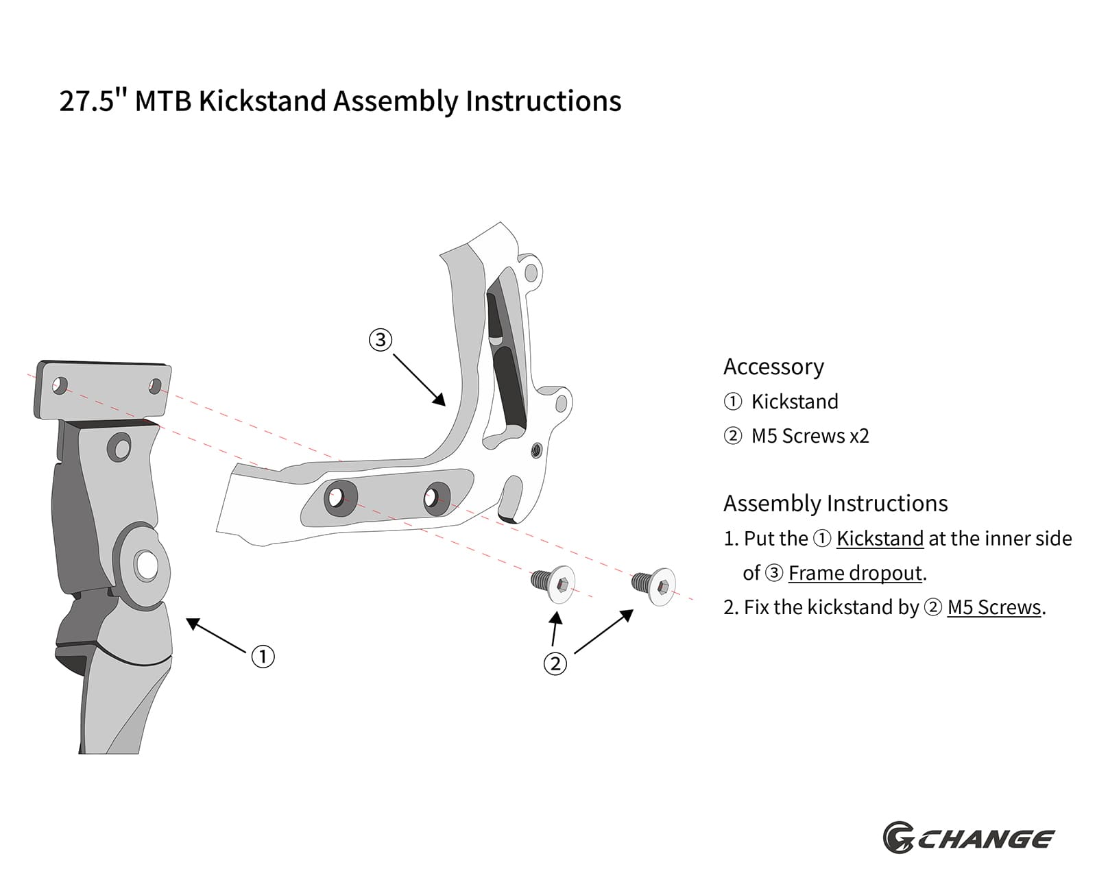 27.5 mtb kick stand changebike