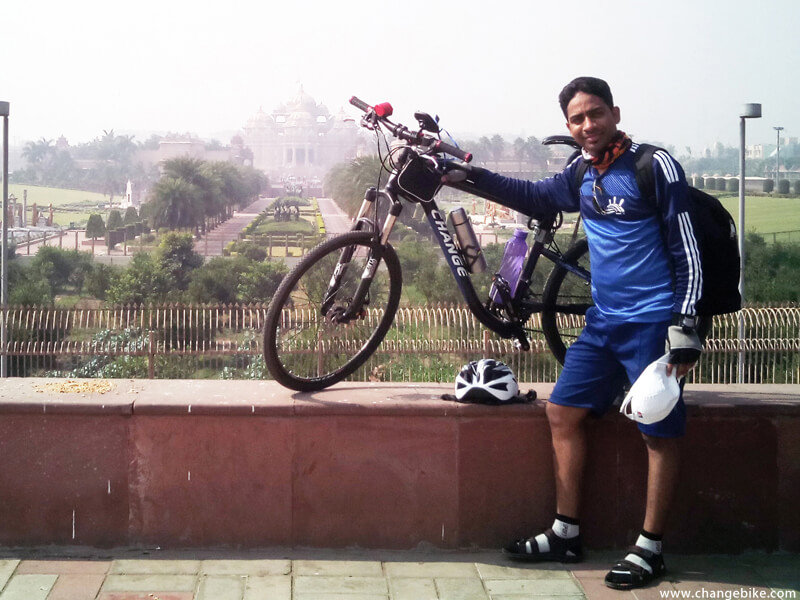 bike trip changebike akshardham india