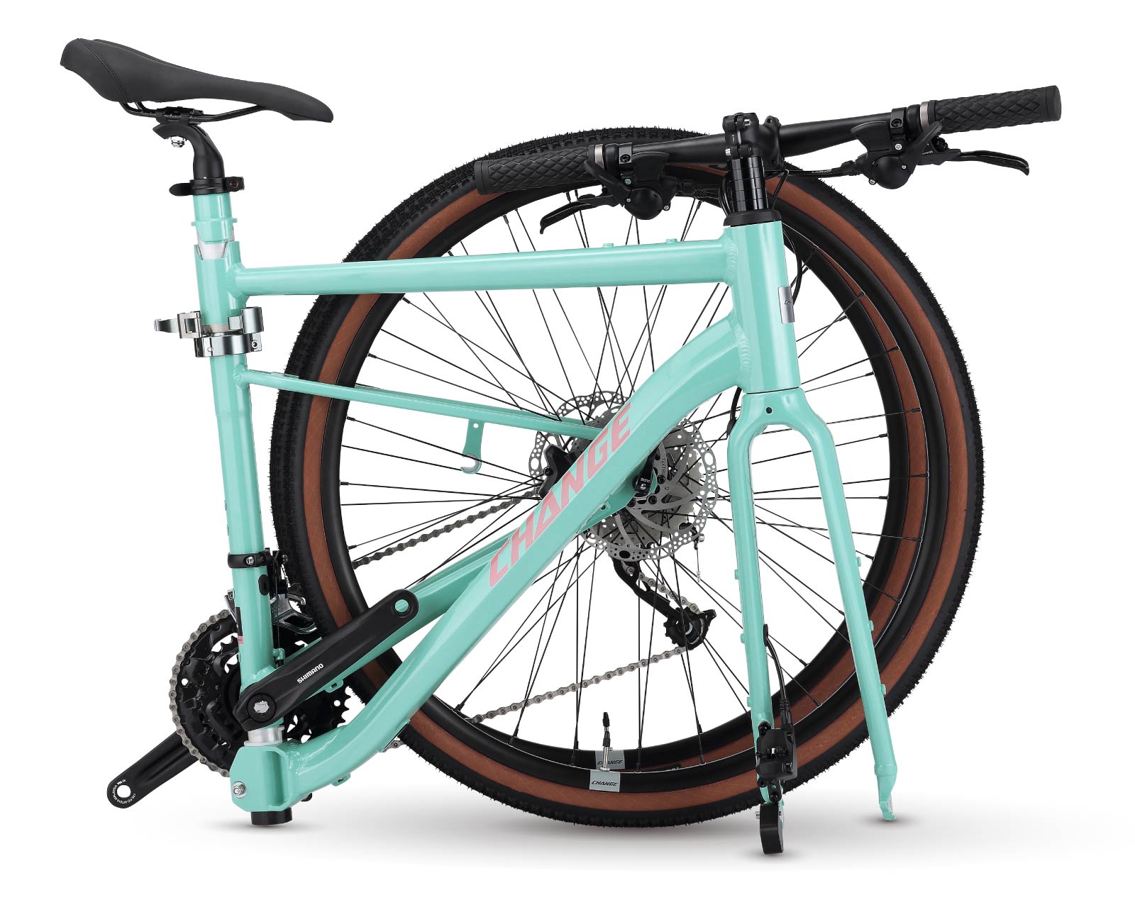 Das faltbare Gravel-Rennrad von CHANGE vereint die praktische Faltbarkeit mit der Leistung eines Rennrads und eignet sich für den Stadtverkehr ebenso wie für Outdoor-Abenteuer.