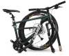 Full view of the unfolded folding bike with suspension fork, perfect for mountain biking and long-distance travel