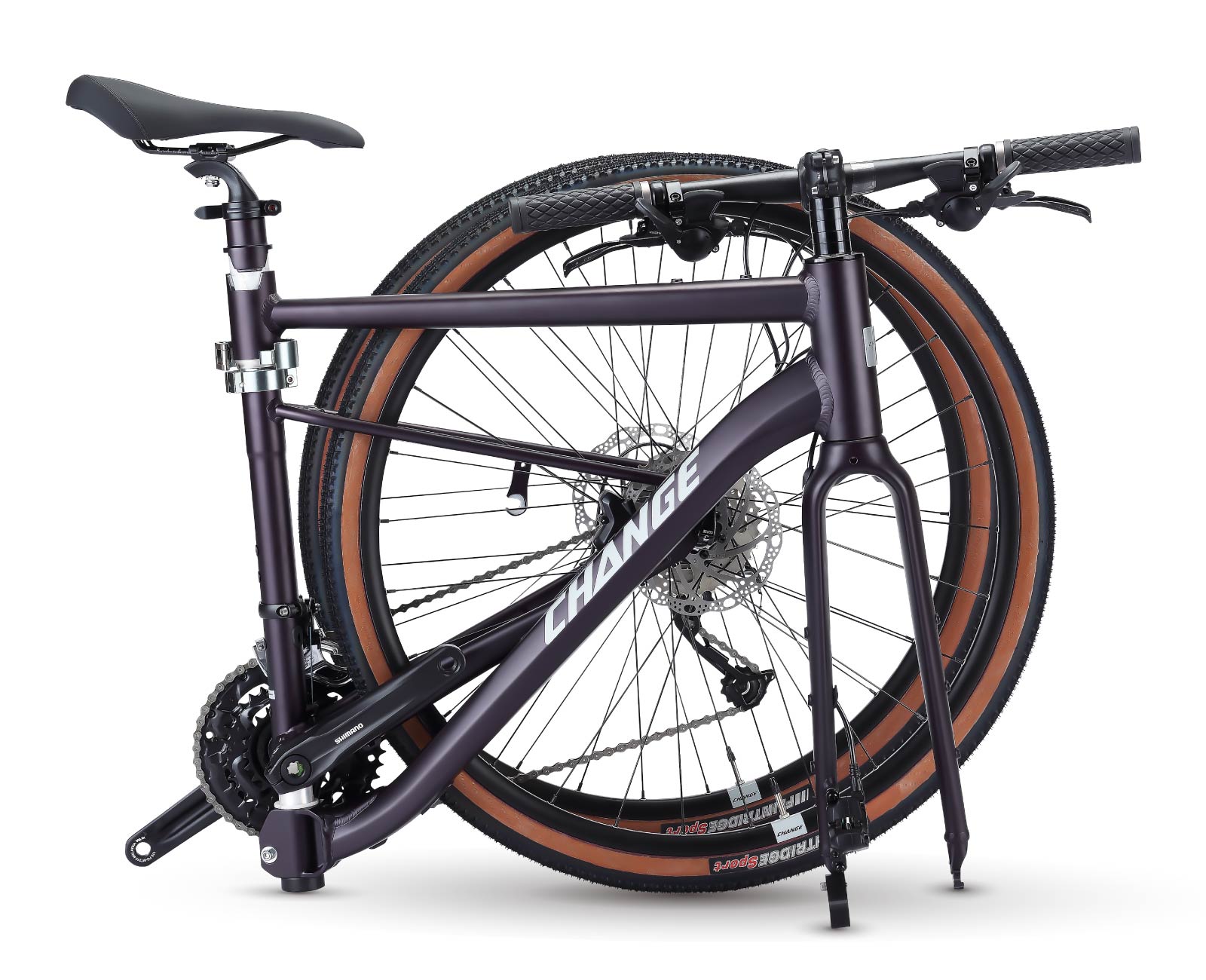 Le vélo gravel pliant CHANGE allie la commodité du pliage aux performances d’un vélo de route, parfait pour la ville comme pour les sorties en plein air.