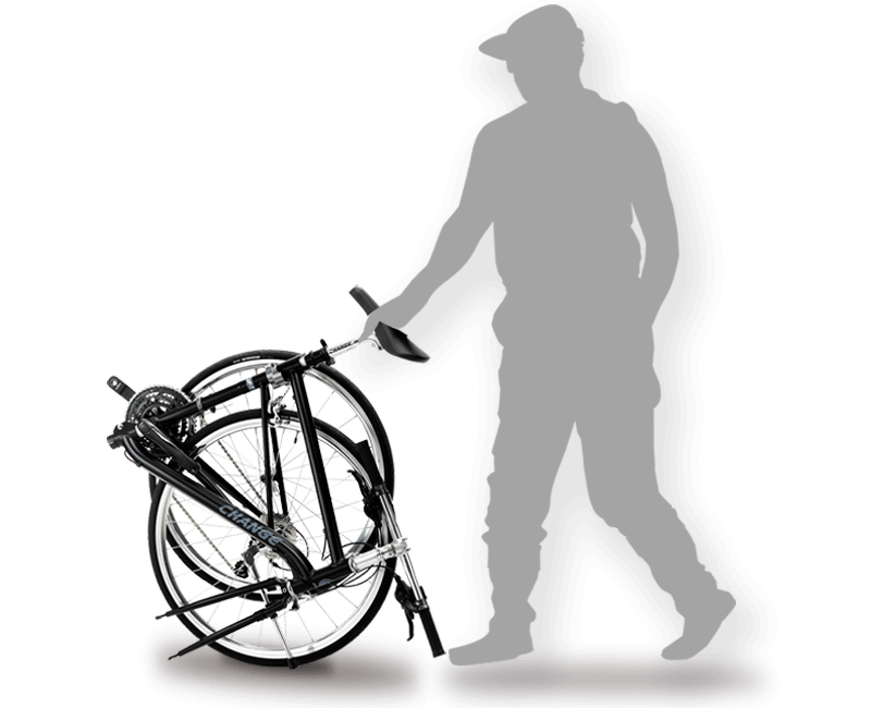 The folding gravel bike can be pushed